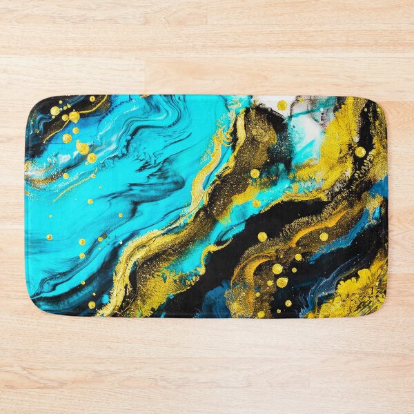 Item preview, Turquoise Gold Fluid Abstract designed and sold by Exodoi.