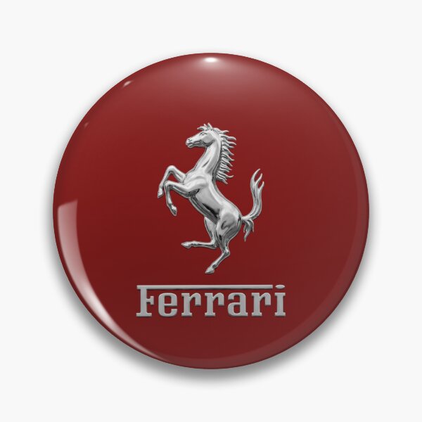 Artikelvorschau, Silbernes Ferrari-Rennlogo in HD | Italienisches Sportwagen-Design entworfen und verkauft von Wearecarlovers-.