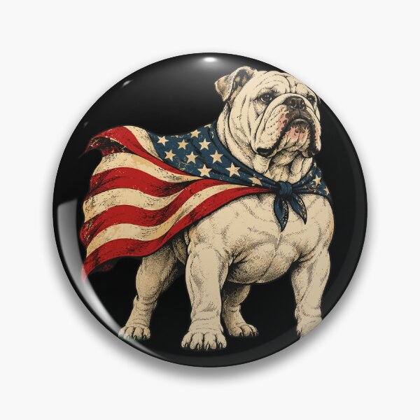Item preview, bulldog Patriotic American Flag Cape Vintage Illustration designed and sold by beoldfashioned.