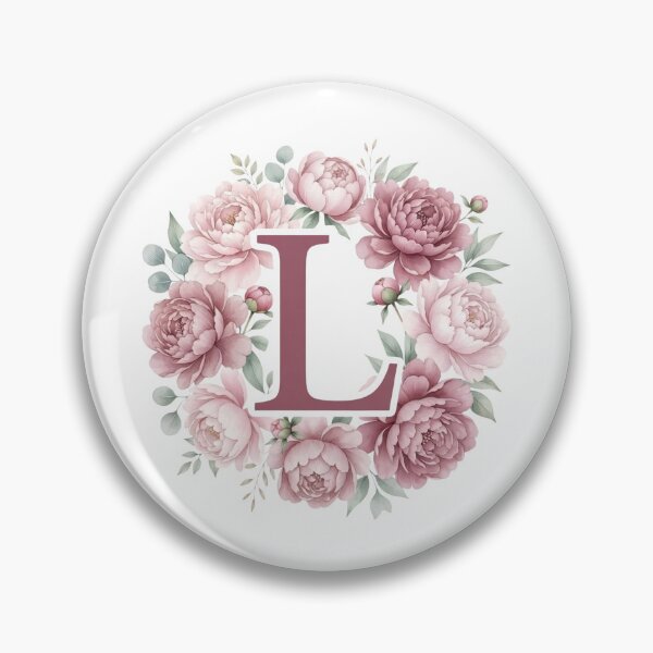 Item preview, Letter L Pink Peony Floral Monogram designed and sold by ITCHAWAWAA.