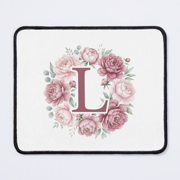 Item preview, Letter L Pink Peony Floral Monogram designed and sold by ITCHAWAWAA.