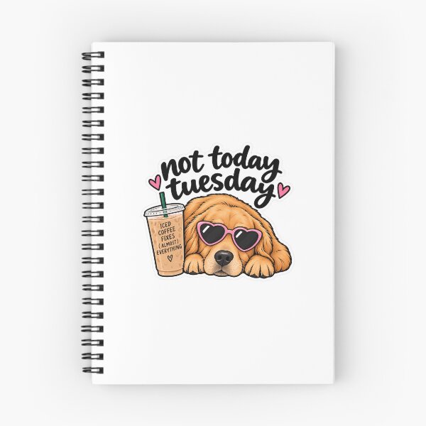 Item preview, Not Today Tuesday Golden Retriever Iced Coffee Funny Sticker designed and sold by g1cash.