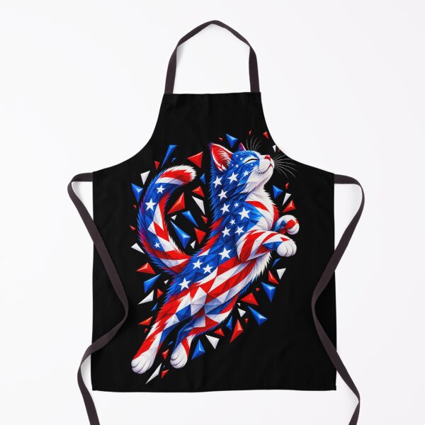 Item preview, American Spirit Cat - Low Poly 3D Cat with USA Flag Design designed and sold by Kittcatking.