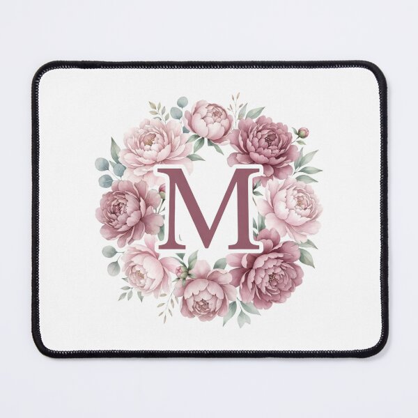 Item preview, Letter M Pink Peony Floral Monogram designed and sold by ITCHAWAWAA.