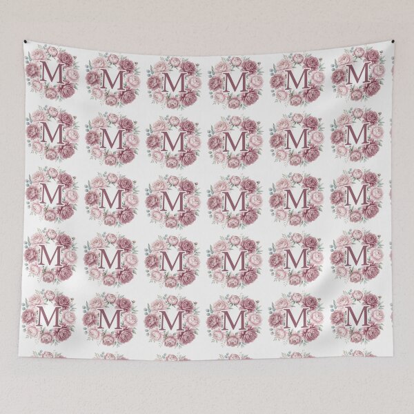 Item preview, Letter M Pink Peony Floral Monogram designed and sold by ITCHAWAWAA.