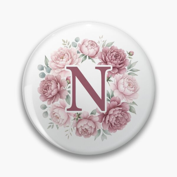 Item preview,  Letter N Pink Peony Floral Monogram designed and sold by ITCHAWAWAA.