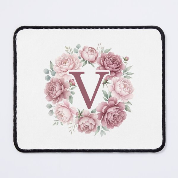 Item preview,  Letter V Pink Peony Floral Monogram designed and sold by ITCHAWAWAA.