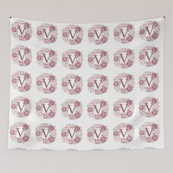Item preview,  Letter V Pink Peony Floral Monogram designed and sold by ITCHAWAWAA.