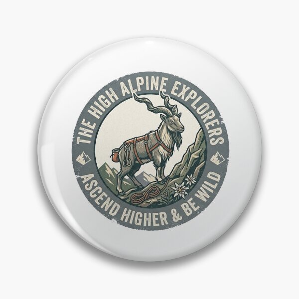 Item preview, Retro Pack Goat Alpine Explorers - Vintage Mountaineering Badge designed and sold by WallabyWorks.
