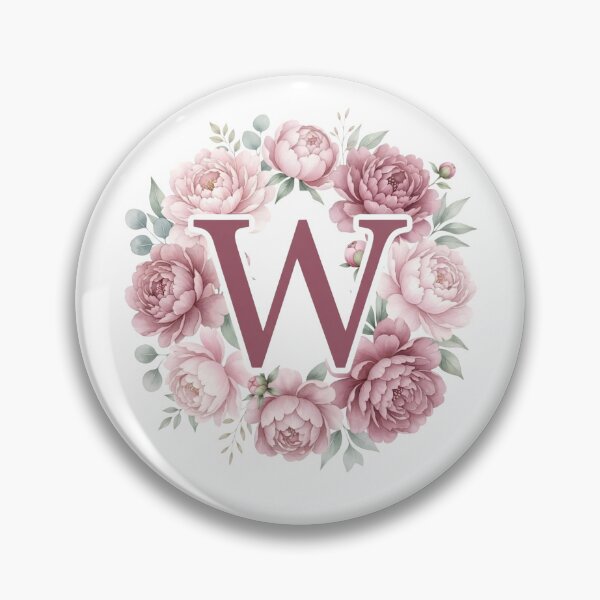 Item preview,  Letter W Pink Peony Floral Monogram designed and sold by ITCHAWAWAA.