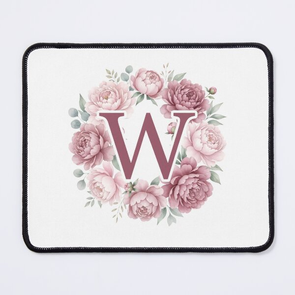 Item preview,  Letter W Pink Peony Floral Monogram designed and sold by ITCHAWAWAA.