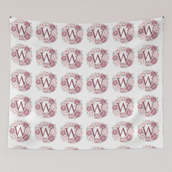 Item preview,  Letter W Pink Peony Floral Monogram designed and sold by ITCHAWAWAA.