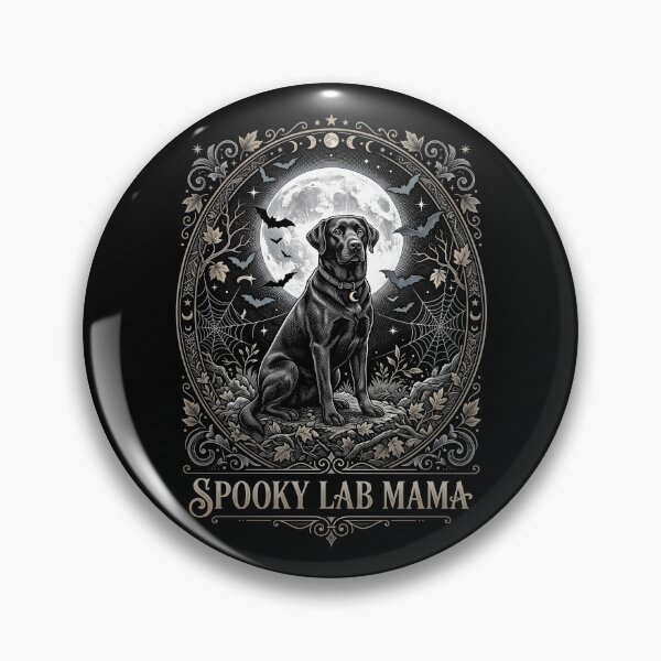 Item preview, Spooky Lab Mama Black Labrador Full Moon Gothic Halloween designed and sold by TeNovaStudio ⭐⭐⭐⭐⭐.