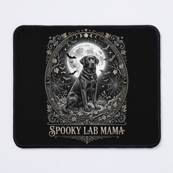 Item preview, Spooky Lab Mama Black Labrador Full Moon Gothic Halloween designed and sold by TeNovaStudio ⭐⭐⭐⭐⭐.