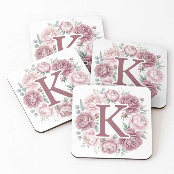 Item preview,  Letter K Pink Peony Floral Monogram designed and sold by ITCHAWAWAA.