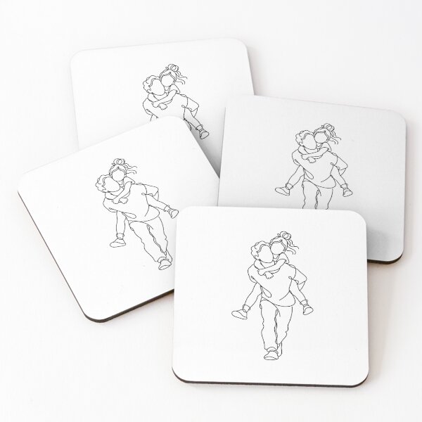 Item preview, Father Daughter Minimal Line Art designed and sold by LineArtDrawing.