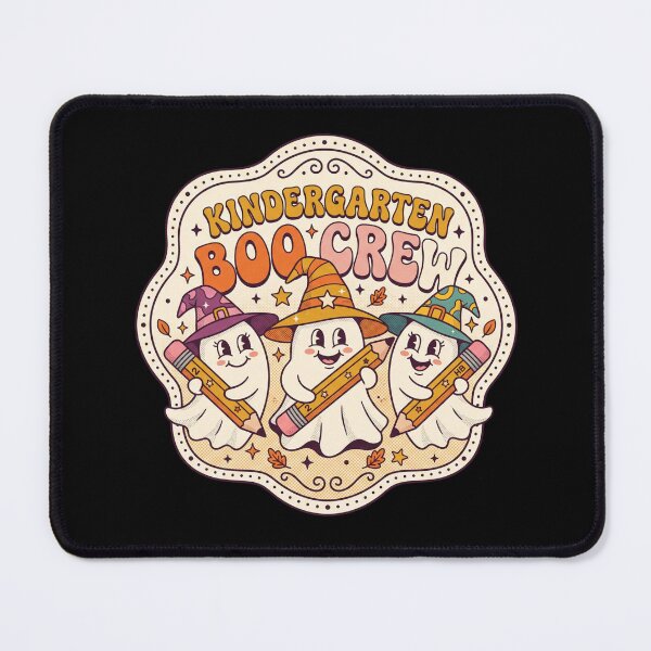Item preview, Kindergarten Boo Crew Retro Ghost Teacher Halloween Badge designed and sold by TeNovaStudio ⭐⭐⭐⭐⭐.