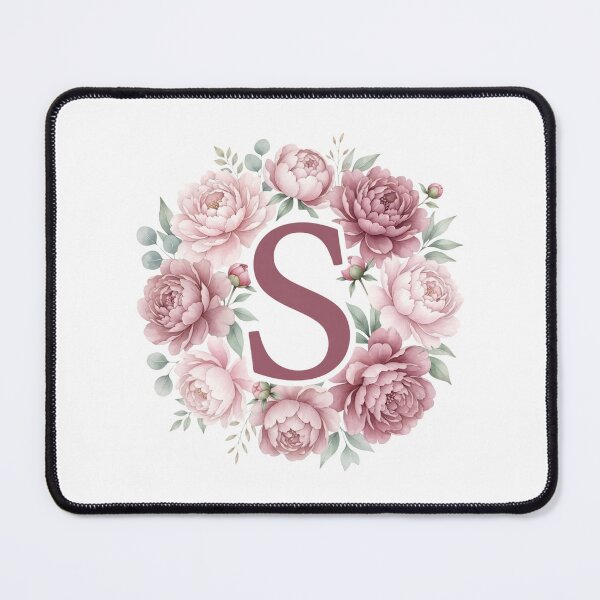 Item preview, Letter S Pink Peony Floral Monogram designed and sold by ITCHAWAWAA.