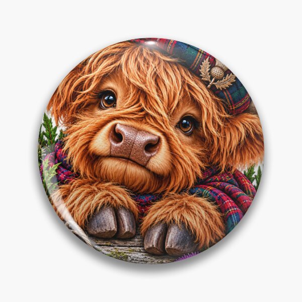 Item preview, Hamish the Highland Cow – Scottish Tartan & Thistles designed and sold by Thistleinkart.