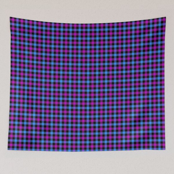 Item preview, Blue And Purple Gingham Check Black  designed and sold by PatternTitan.