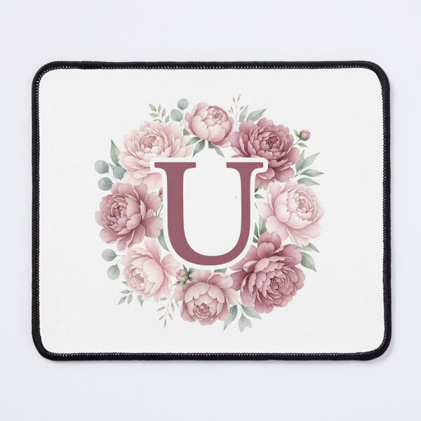 Item preview,  Letter U Pink Peony Floral Monogram designed and sold by ITCHAWAWAA.