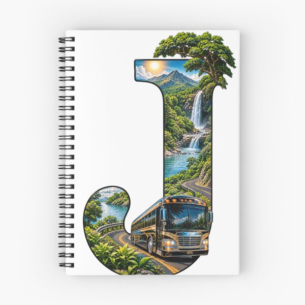 Item preview, Letter J Nature Travel Bus Scenic Landscape  designed and sold by LC&LCPlatform.