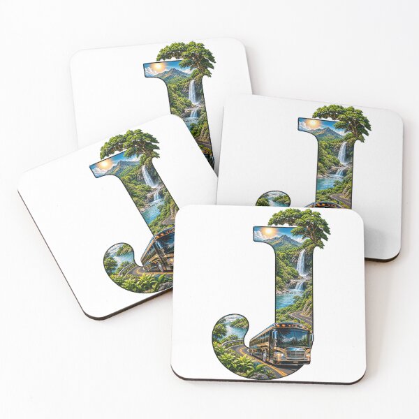 Item preview, Letter J Nature Travel Bus Scenic Landscape  designed and sold by LC&LCPlatform.