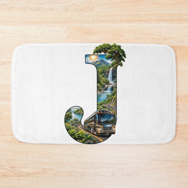 Item preview, Letter J Nature Travel Bus Scenic Landscape  designed and sold by LC&LCPlatform.