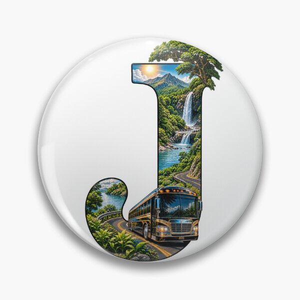 Item preview, Letter J Nature Travel Bus Scenic Landscape  designed and sold by LC&LCPlatform.
