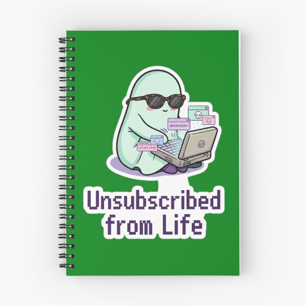 Item preview, Unsubscribed From Life - Cute Ghost Laptop Pixel Art Aesthetic designed and sold by LUKOWEAR.
