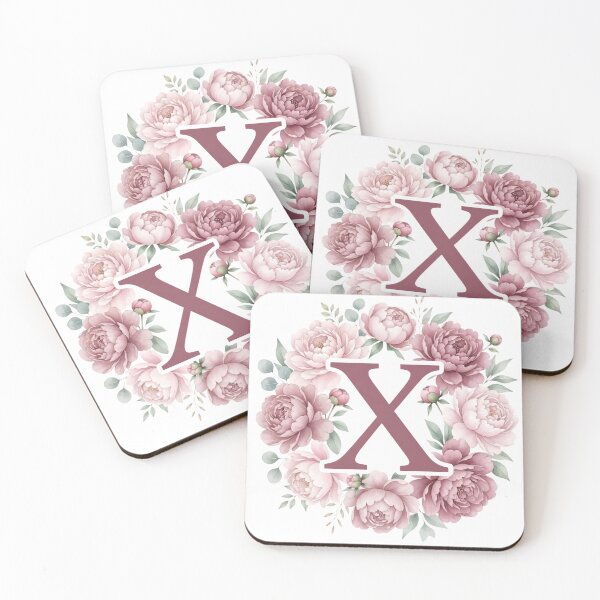 Item preview,  Letter X Pink Peony Floral Monogram designed and sold by ITCHAWAWAA.
