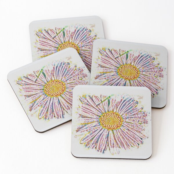 Item preview, Pastel Mosaic Beaded Daisy Flower Pop Art Graphic designed and sold by BalkanBloomArt.