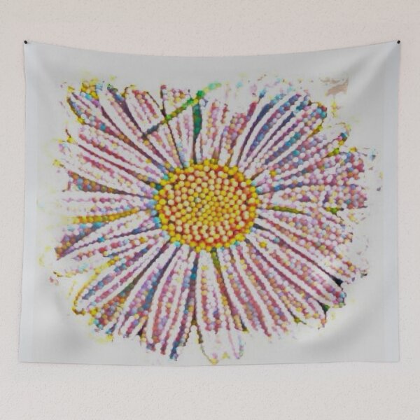Item preview, Pastel Mosaic Beaded Daisy Flower Pop Art Graphic designed and sold by BalkanBloomArt.