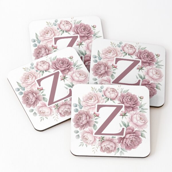 Item preview, Letter Z Pink Peony Floral Monogram designed and sold by ITCHAWAWAA.