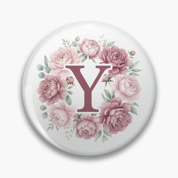 Item preview, Letter Y Pink Peony Floral Monogram designed and sold by ITCHAWAWAA.
