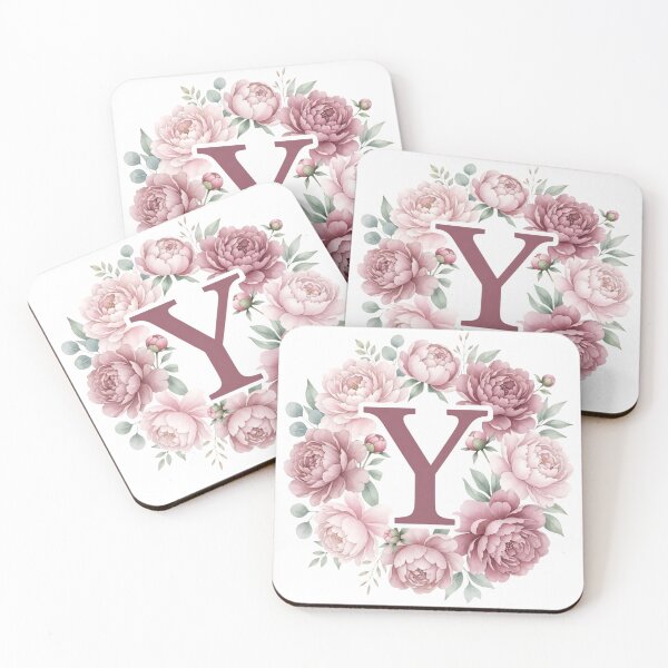Item preview, Letter Y Pink Peony Floral Monogram designed and sold by ITCHAWAWAA.