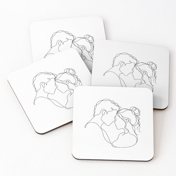 Item preview, Romantic Couple Minimal Line Art designed and sold by LineArtDrawing.