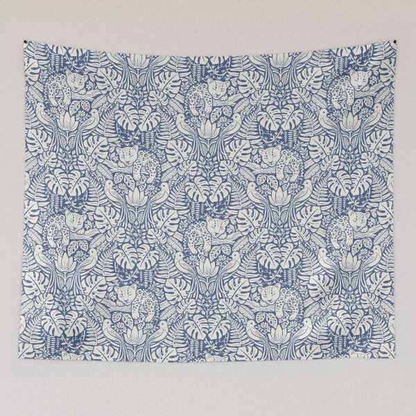 Item preview, The Wild Catnap Club - Baby Leopard Arts and Crafts Deja Vu Blue designed and sold by miavaldez.