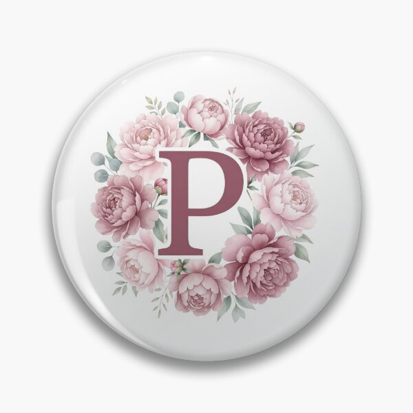 Item preview,  Letter P Pink Peony Floral Monogram designed and sold by ITCHAWAWAA.