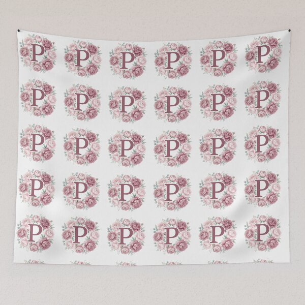 Item preview,  Letter P Pink Peony Floral Monogram designed and sold by ITCHAWAWAA.