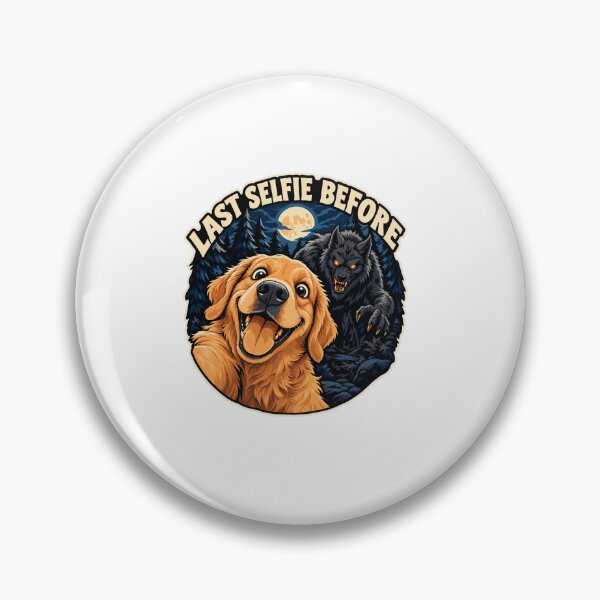 Item preview, Last Selfie Before Golden Retriever Funny Werewolf Horror Dog Lover Halloween  designed and sold by PixelForge Studio2.