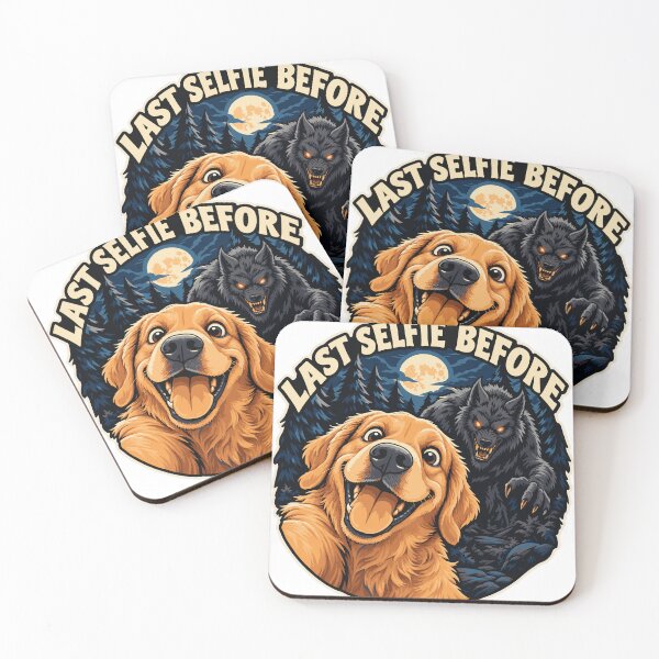 Item preview, Last Selfie Before Golden Retriever Funny Werewolf Horror Dog Lover Halloween  designed and sold by PixelForge Studio2.