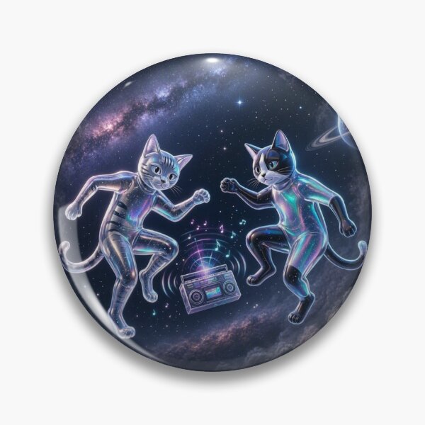 Item preview, Cosmic Disco Cats - Holographic Space Party designed and sold by Breezes-of-Ida.