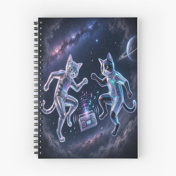 Item preview, Cosmic Disco Cats - Holographic Space Party designed and sold by Breezes-of-Ida.