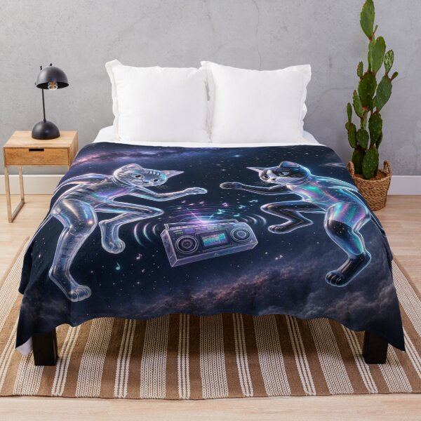Item preview, Cosmic Disco Cats - Holographic Space Party designed and sold by Breezes-of-Ida.