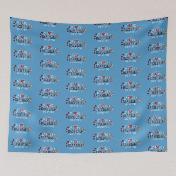 Item preview, I Love Baseball And My Pets Cute Dog Cat Paw Print Design designed and sold by FootprintofLove.