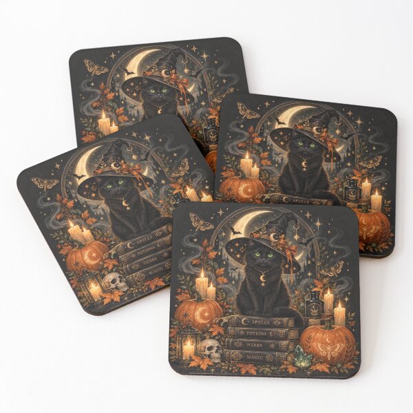 Item preview, Halloween Black Cat – Spooky Retro Autumn Design designed and sold by Eclipse 3699.