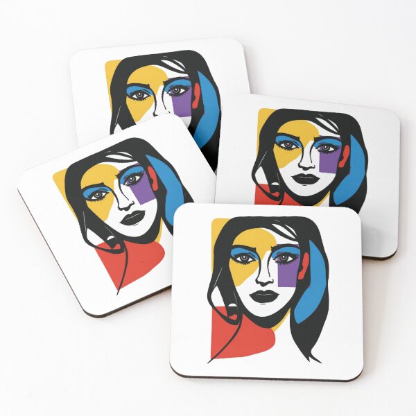 Item preview, Abstract Geometric Woman Face Colourful Pop Art designed and sold by ERODED SELF.