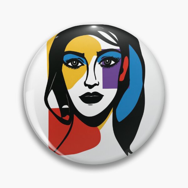 Item preview, Abstract Geometric Woman Face Colourful Pop Art designed and sold by ERODED SELF.