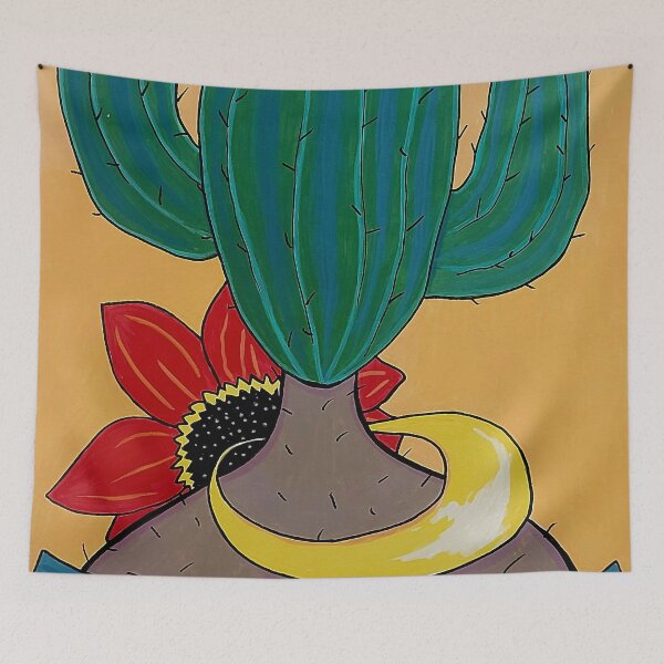 Item preview, Cactus Queen | Desert Boho Botanical Portrait designed and sold by WonderwildArt.